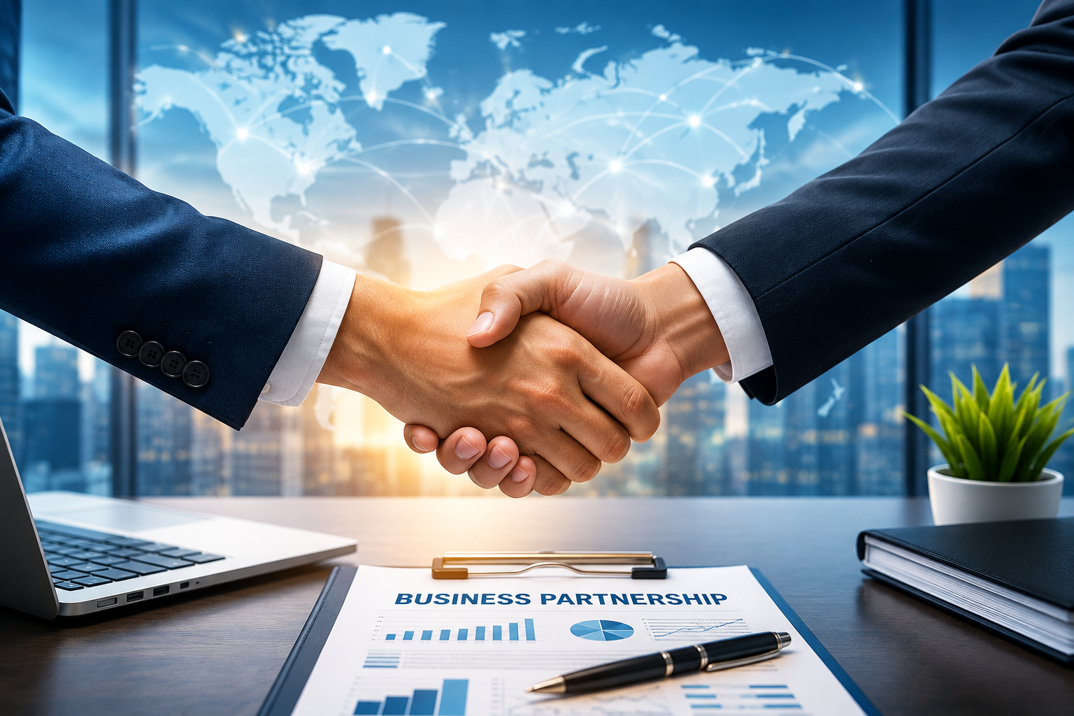 Professional international business partnership